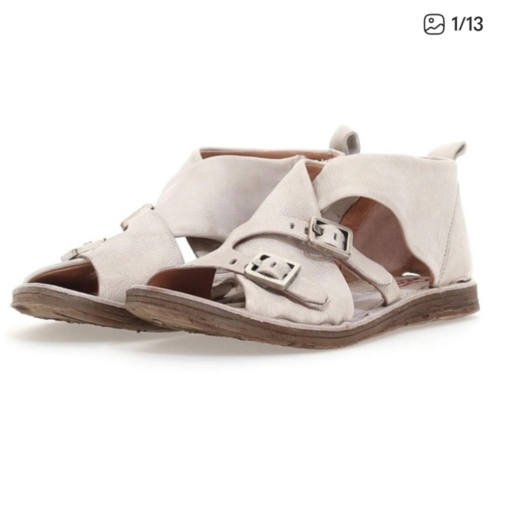 A.S.98 Riggs Leather Buckled Sandal